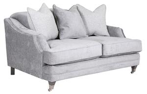 Belvedere Velvet 2 Seater Sofa In Silver With 3 Scatter Cushions