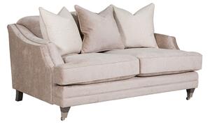 Belvedere Velvet 2 Seater Sofa In Mink With 3 Scatter Cushions