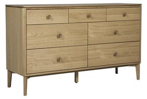 Hazel Wooden Chest 7 Drawers Wide In Oak Natural