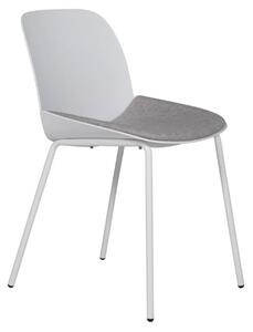 Haile Metal Dining Chair In Ecru With Woven Fabric Seat