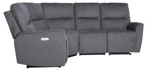 Carly Electric Recliner Chenille Fabric Corner Sofa In Charcoal