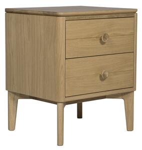 Hazel Wooden Bedside Cabinet With 2 Drawers In Oak Natural