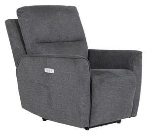 Carly Electric Recliner Chenille Fabric 1 Seater Sofa In Charcoal