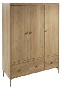 Hazel Wooden Wardrobe With 3 Doors In Oak Natural