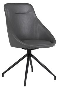 Harini Faux Leather Dining Chair In Grey