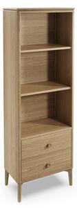 Hazel Wooden Open Shelving Unit With 2 Drawers In Oak Natural