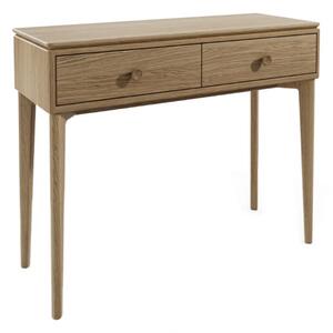 Hazel Wooden Console Table With 2 Drawers In Oak Natural