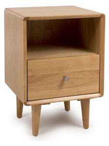 Javion Wooden Bedside Cabinet With 1 Drawer In Natural Oak