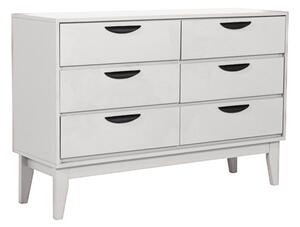 Lanus Wooden Chest Of 6 Drawers Wide In Taupe