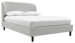 Lanie Boucle Fabric Double Bed In Light Grey