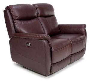 Kavon Leather Electric Power Recliner 2 Seater Sofa In Chestnut