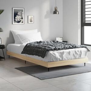 Gemma Wooden Single Bed In Sonoma Oak With Black Metal Legs