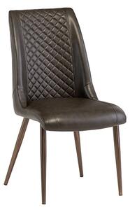 Aalya Faux Leather Dining Chair In Dark Brown