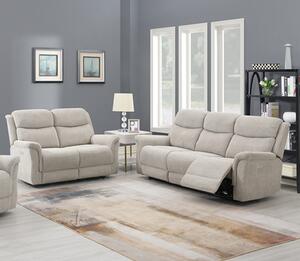 Fiona Fabric Electric Recliner 2 + 3 Seater Sofa Set In Beige