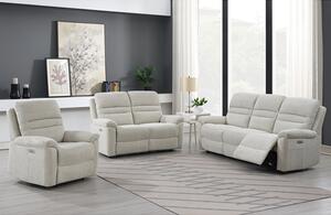 Brielle Fabric Electric Recliner Sofa Suite In Beige