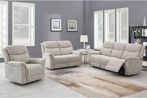 Fiona Fabric Electric Recliner Sofa Suite In Beige