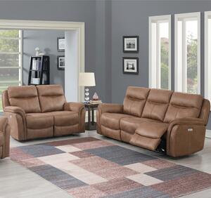 Chloe Fabric Electric Recliner 2 + 3 Seater Sofa Set In Sahara