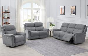 Fiona Fabric Electric Recliner Sofa Suite In Grey