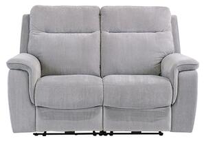 Hailey Fabric Electric Recliner 2 Seater Sofa In Silver Grey