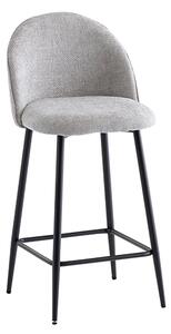 Rayya Fabric Counter Bar Stool In Silver