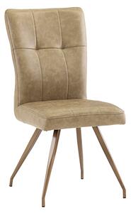 Kalista Faux Leather Dining Chair In Taupe