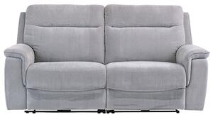 Hailey Fabric Electric Recliner 3 Seater Sofa In Silver Grey