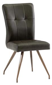 Kalista Faux Leather Dining Chair In Dark Brown