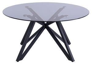 Liam Grey Tinted Glass Coffee Table With Black Metal Legs