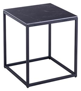 Olivia Sintered Stone End Table In Mooney Black