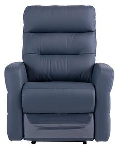 Mila Leather Electric Recliner Armchair In Blue