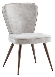 Finn Velvet Fabric Dining Chair In Pearl