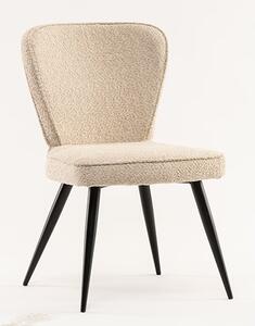 Finn Boucle Fabric Dining Chair In Linen