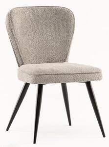 Finn Boucle Fabric Dining Chair In Grey