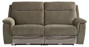 Hailey Fabric Electric Recliner 3 Seater Sofa In Moss Green