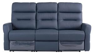 Mila Leather Electric Recliner 3 Seater Sofa In Blue