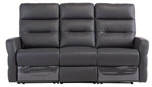 Mila Leather Electric Recliner 3 Seater Sofa In Charcoal