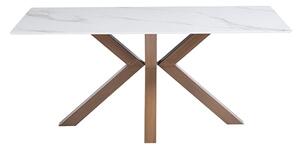 Salvo Sintered Stone Dining Table Rectangular In Kass Gold