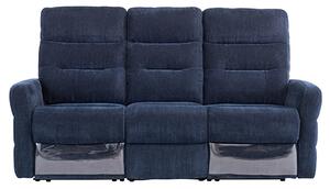 Mila Fabric Electric Recliner 3 Seater Sofa In Navy Blue