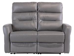 Mila Leather Electric Recliner 2 Seater Sofa In Grey