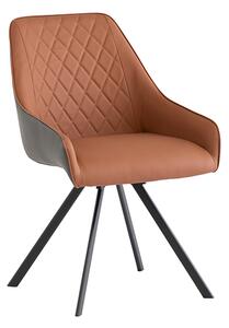 Sierra Faux Leather Dining Chair Swivel In Amber