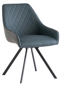 Sierra Faux Leather Dining Chair Swivel In Blue