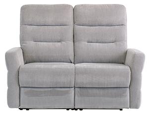 Mila Fabric Electric Recliner 2 Seater Sofa In Silver Grey