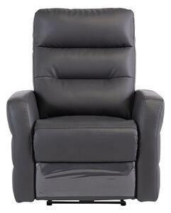 Mila Leather Electric Recliner Armchair In Charcoal