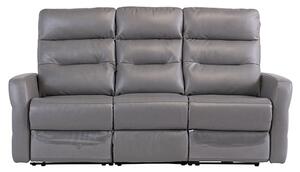 Mila Leather Electric Recliner 3 Seater Sofa In Grey