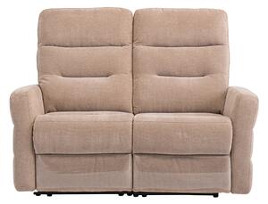 Mila Fabric Electric Recliner 2 Seater Sofa In Mink