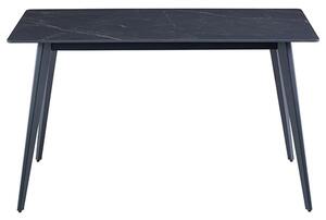 Iris Sintered Stone Dining Table Small In Mooney Black