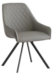 Sierra Faux Leather Dining Chair Swivel In Light Grey