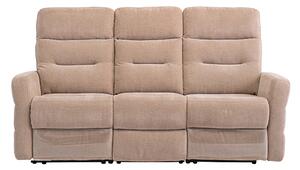 Mila Fabric Electric Recliner 3 Seater Sofa In Mink