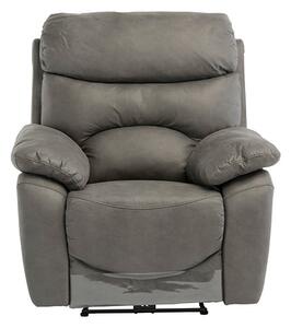 Leo Fabric Electric Recliner Armchair In Grey