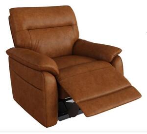 Neci Leather Electric Recliner Armchair In Tan